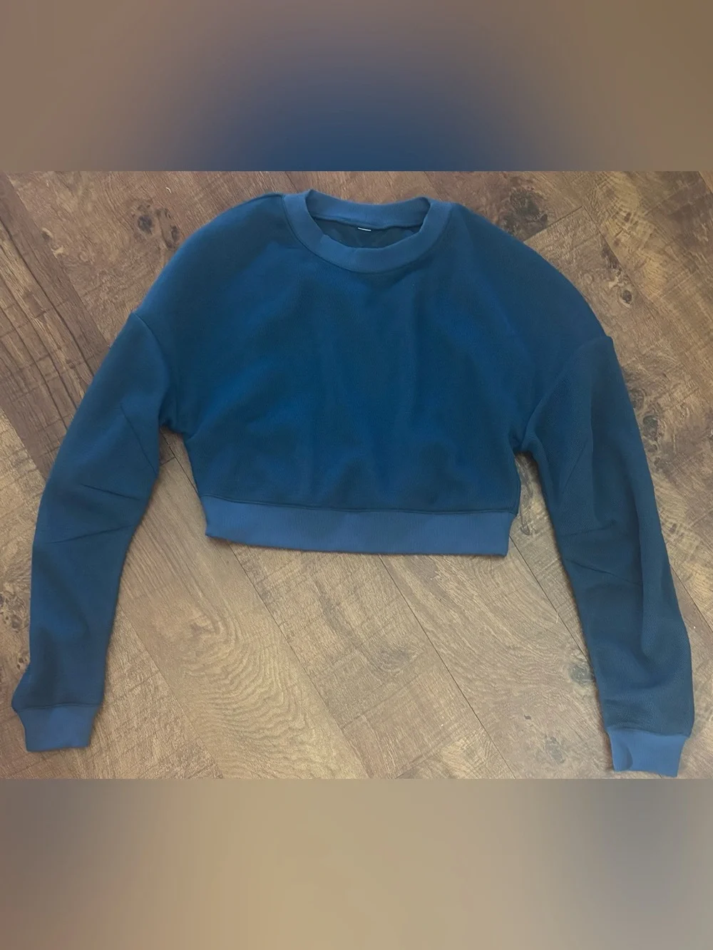 Alo cropped crewneck mesh long sleeve LS pullover see through XL extra large